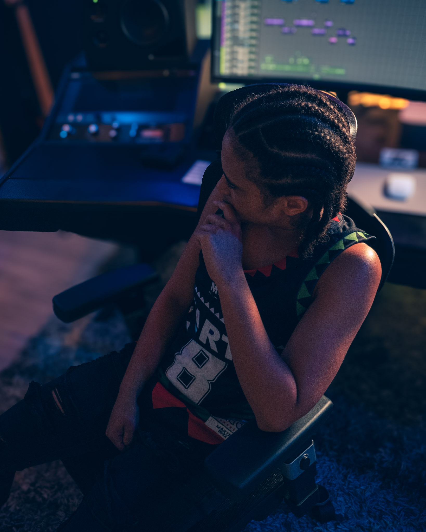 Jalissa “Prota-J” Seals in the studio