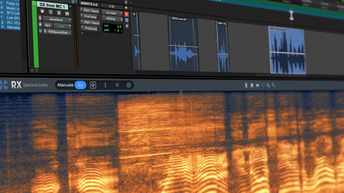 Dialogue cleanup in the RX spectral editor